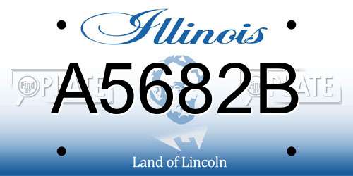 A5682B Illinois License Plate