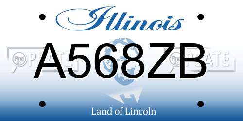 A568ZB Illinois License Plate