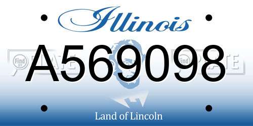 A569098 Illinois License Plate