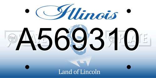 A569310 Illinois License Plate