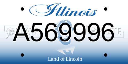 A569996 Illinois License Plate