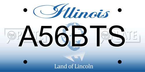 A56BTS Illinois License Plate