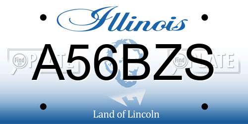 A56BZS Illinois License Plate