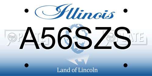A56SZS Illinois License Plate