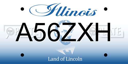 A56ZXH Illinois License Plate