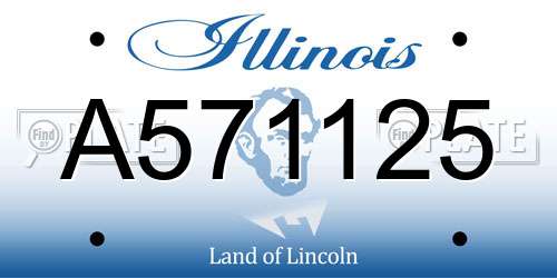 A571125 Illinois License Plate