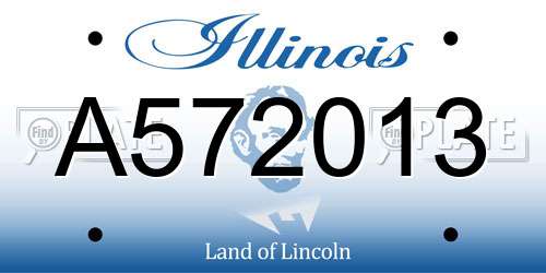 A572013 Illinois License Plate