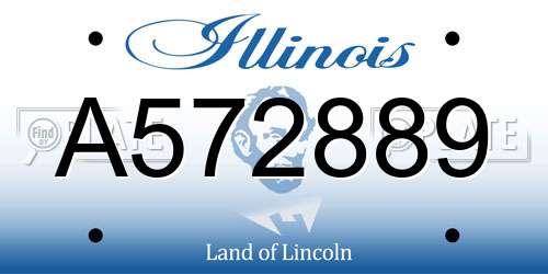 A572889 Illinois License Plate