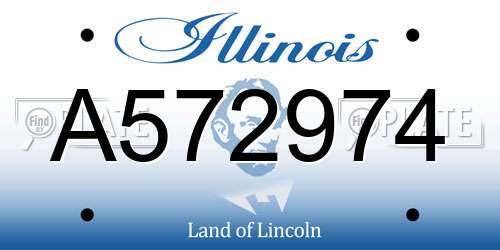 A572974 Illinois License Plate