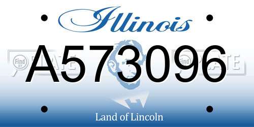 A573096 Illinois License Plate