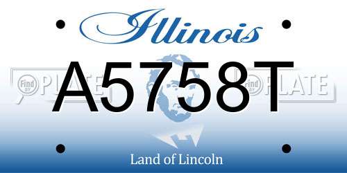 A5758T Illinois License Plate