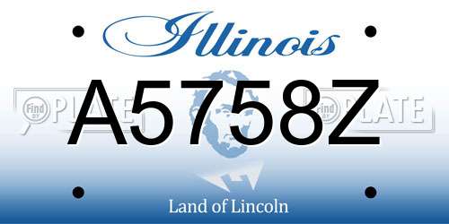 A5758Z Illinois License Plate
