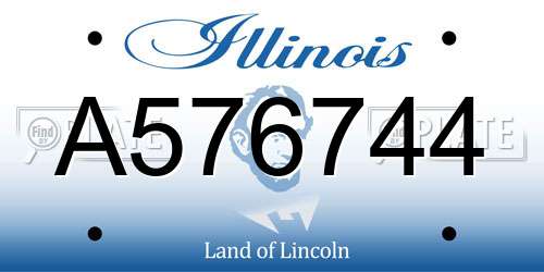 A576744 Illinois License Plate