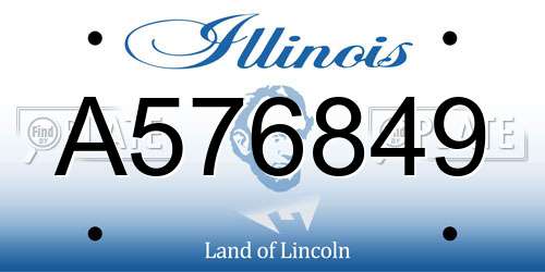 A576849 Illinois License Plate