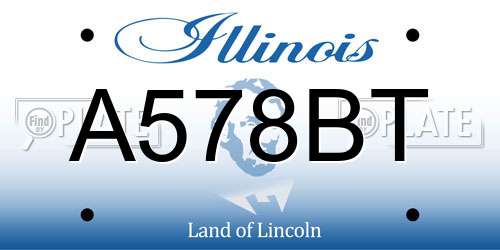A578BT Illinois License Plate