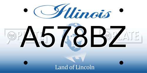 A578BZ Illinois License Plate