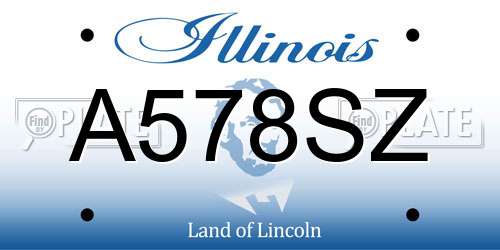 A578SZ Illinois License Plate