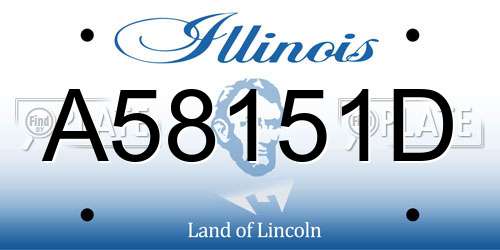 A58151D Illinois License Plate