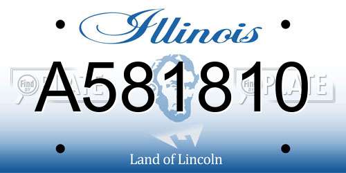 A581810 Illinois License Plate