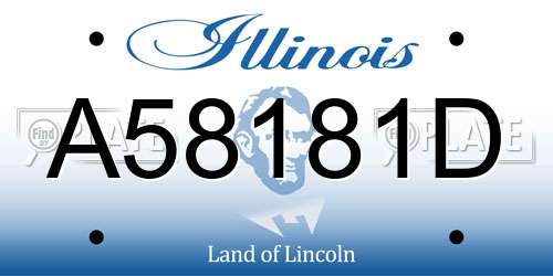 A58181D Illinois License Plate