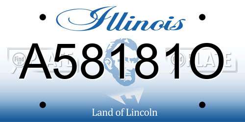 A58181O Illinois License Plate