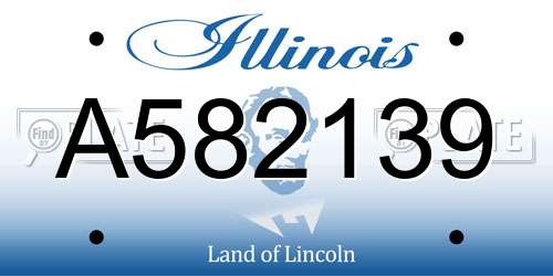 A582139 Illinois License Plate