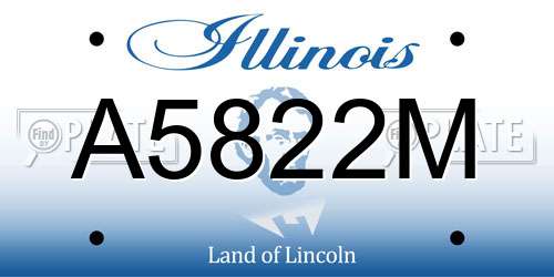 A5822M Illinois License Plate