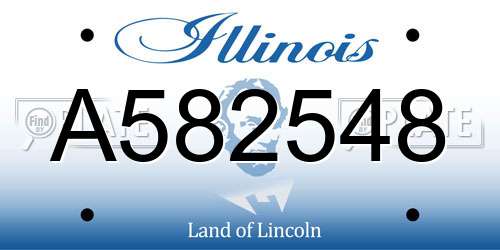 A582548 Illinois License Plate