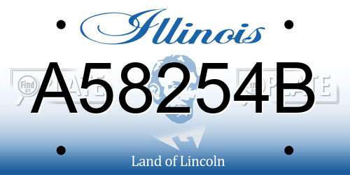 A58254B Illinois License Plate