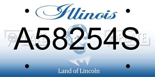 A58254S Illinois License Plate
