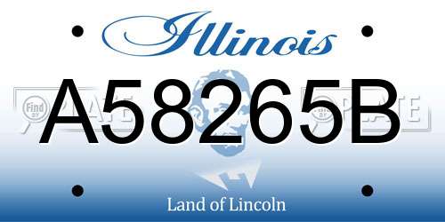 A58265B Illinois License Plate