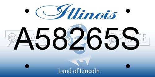 A58265S Illinois License Plate