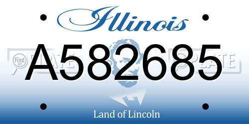 A582685 Illinois License Plate