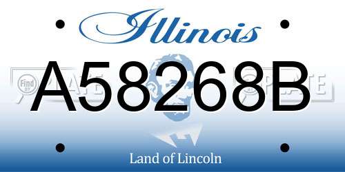 A58268B Illinois License Plate