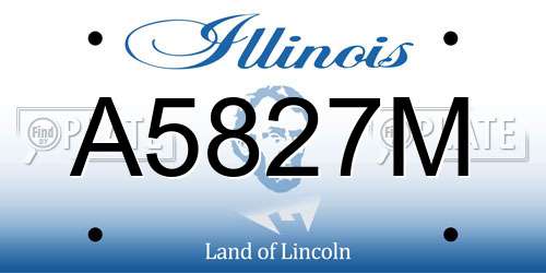 A5827M Illinois License Plate