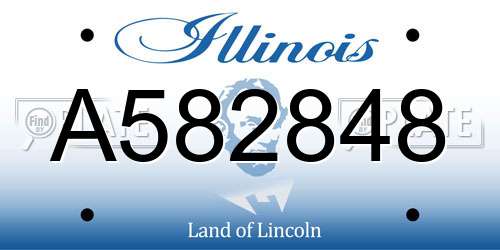 A582848 Illinois License Plate