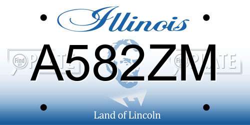 A582ZM Illinois License Plate
