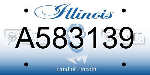 A583139 Illinois License Plate