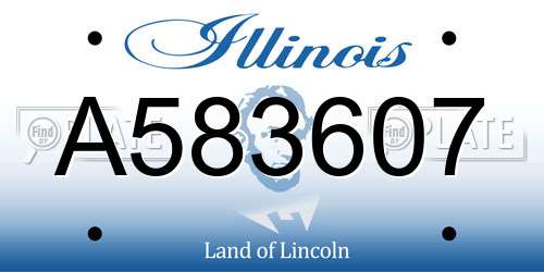 A583607 Illinois License Plate