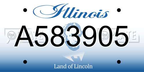 A583905 Illinois License Plate