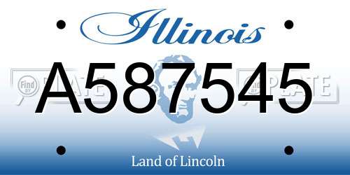 A587545 Illinois License Plate