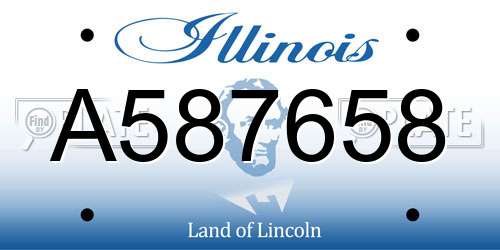 A587658 Illinois License Plate