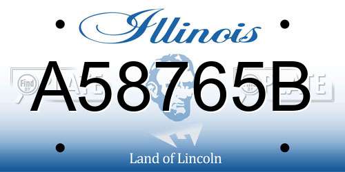 A58765B Illinois License Plate