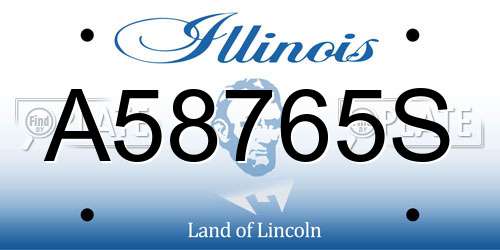 A58765S Illinois License Plate