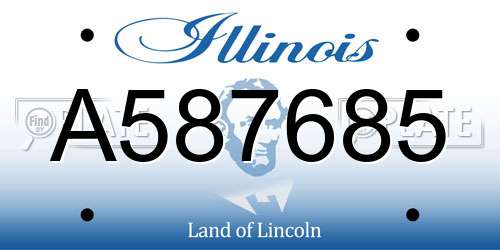 A587685 Illinois License Plate