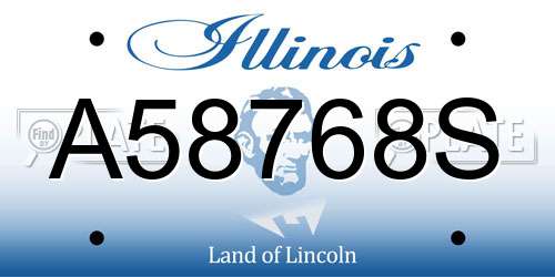 A58768S Illinois License Plate