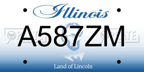 A587ZM Illinois License Plate