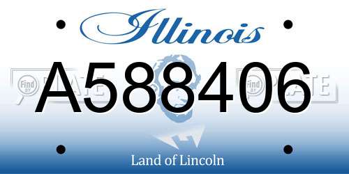 A588406 Illinois License Plate