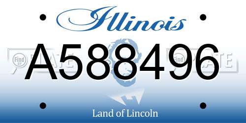 A588496 Illinois License Plate