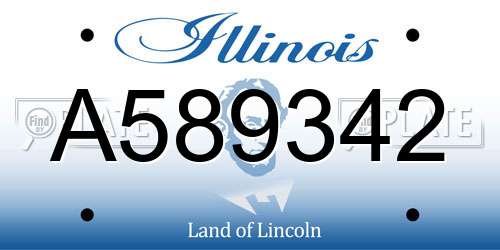 A589342 Illinois License Plate
